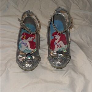 Girls Silver Glitter Ariel Mary Jane Shoes